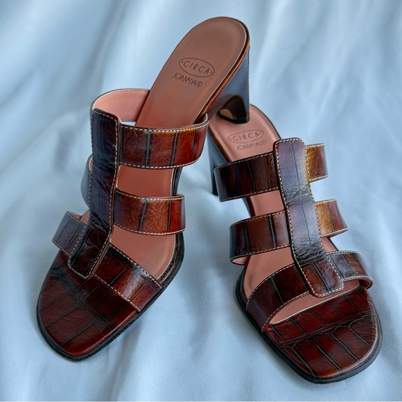 8M Joan & David Brown Heeled Sandals EUC - Picture 1 of 12